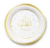 Dessertbordjes Mubarak wit/ goud (6 stuks)